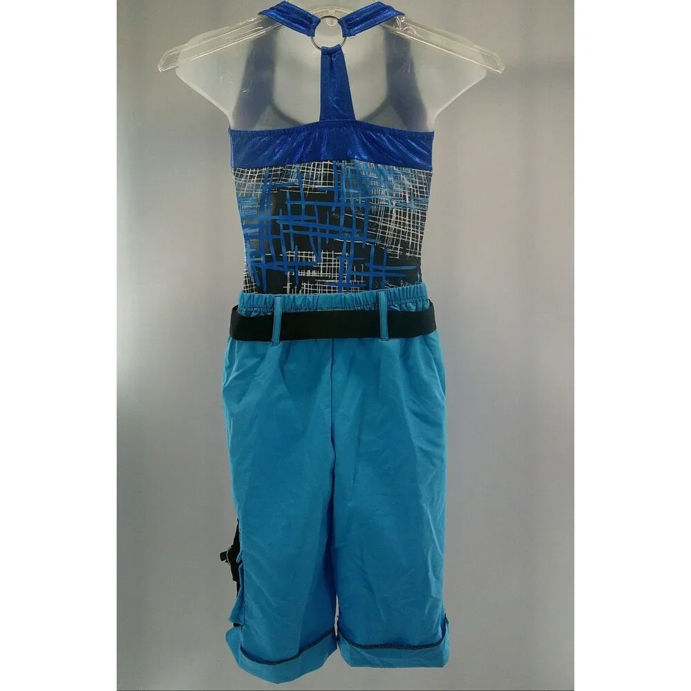 Pre-Owned Dance Costume Hip Hop Large Child Blue A Wish Come True 12709 2 pc Me